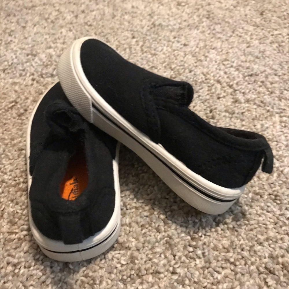 Black slip-on shoes for toddler